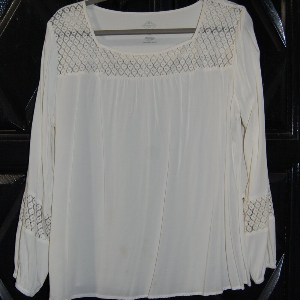 St. John's Bay, cream colored blouse